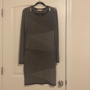 Women M Micheal Kors Dress White and Black Stipes